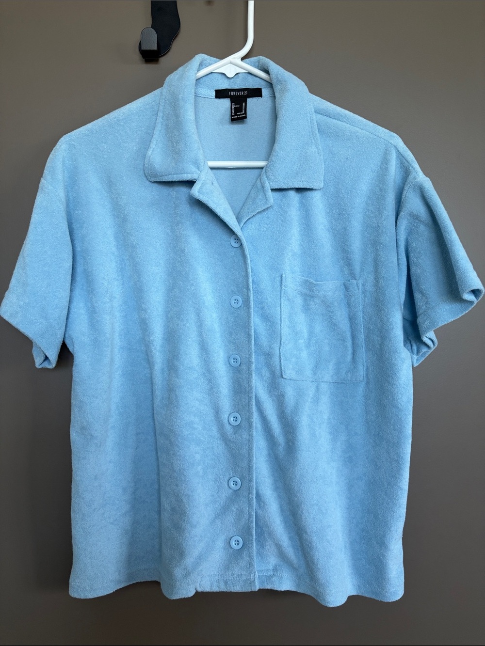 Forever 21 Terry Button Up Shirt